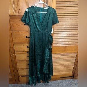 Altard State Maxi Green Flutter Sleeve Dress